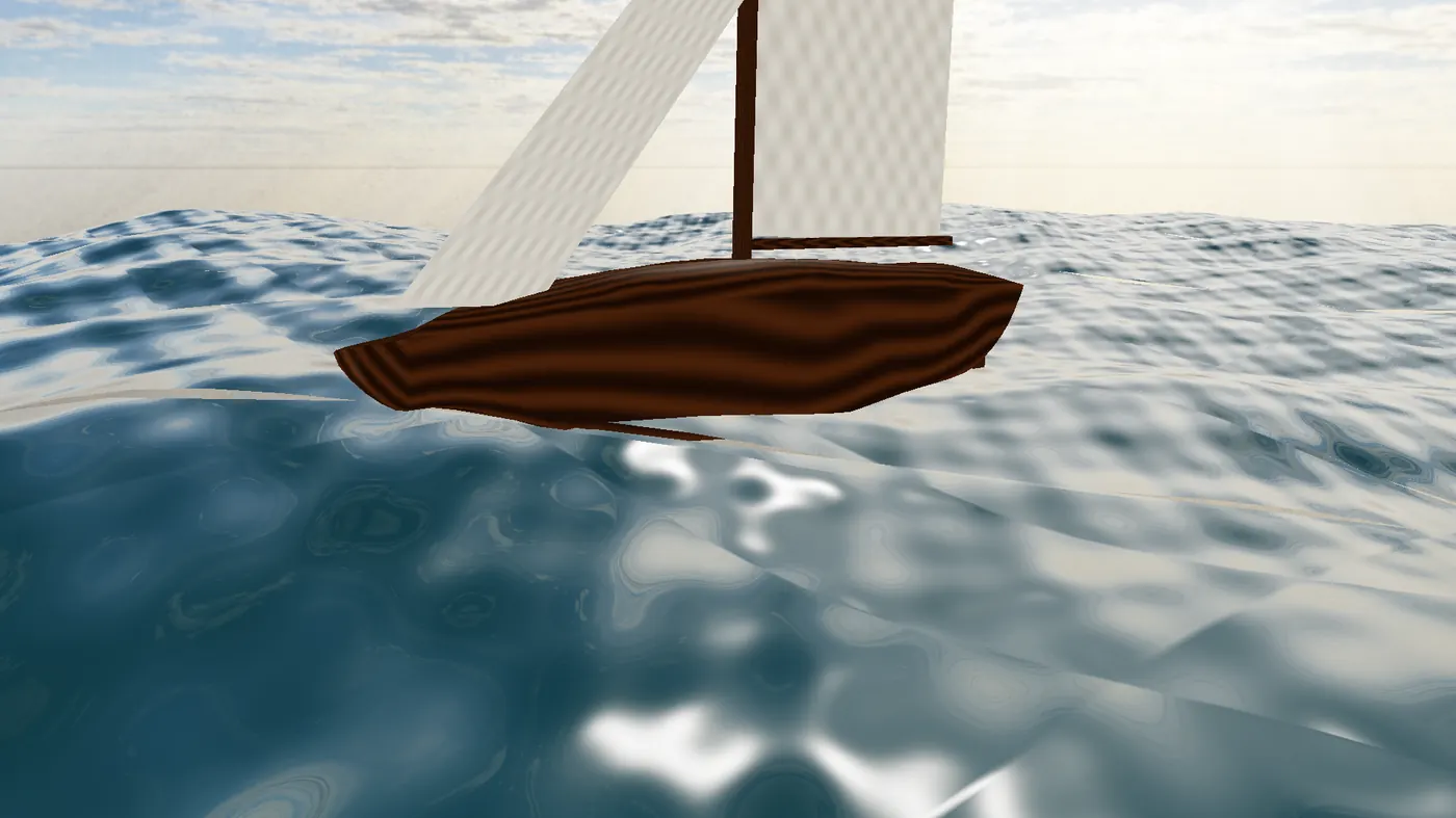 Close-up of Gerstner water shading from the Sailing Renderer.